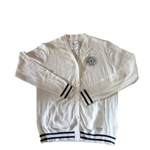 AMBERCROMBIE AND FITCH  CREAM JUNIORS BUTTON FRONT V-NECK CARDIGAN SIZE 15/16